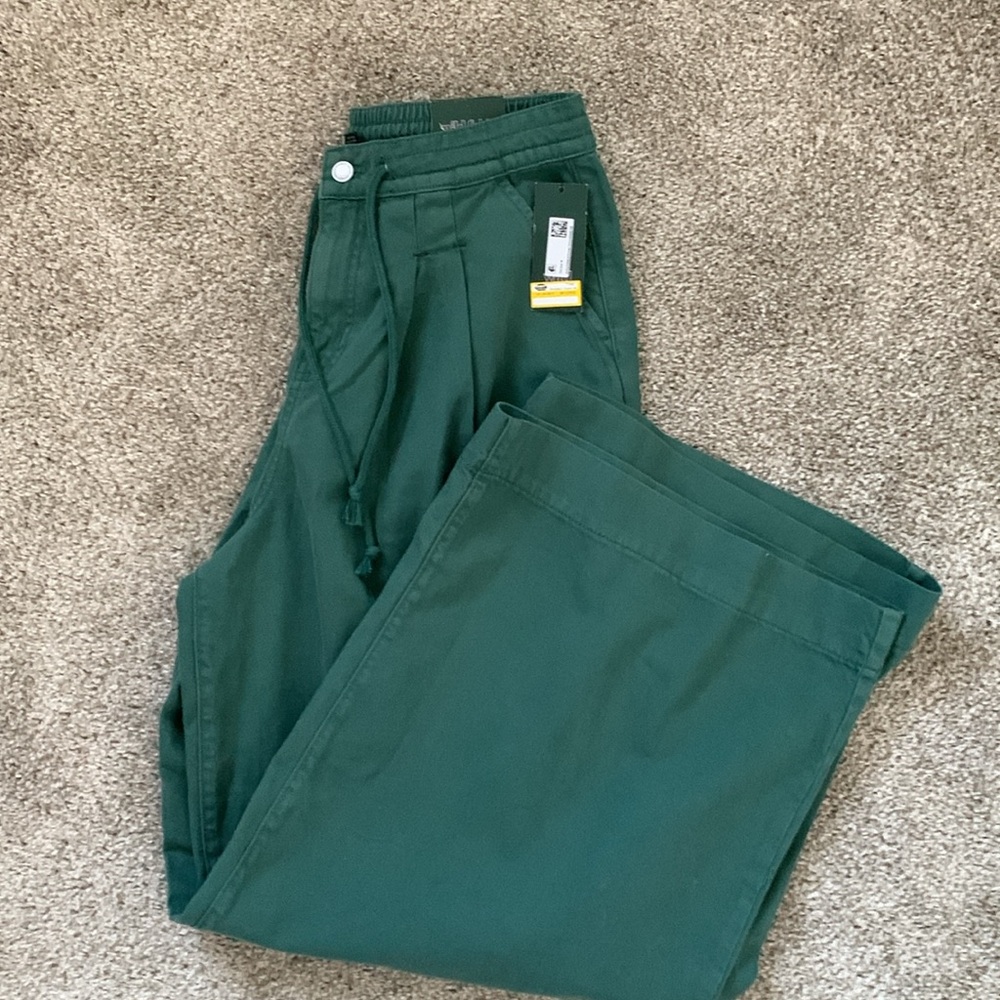 Green Wide Leg Trousers Jean Pant